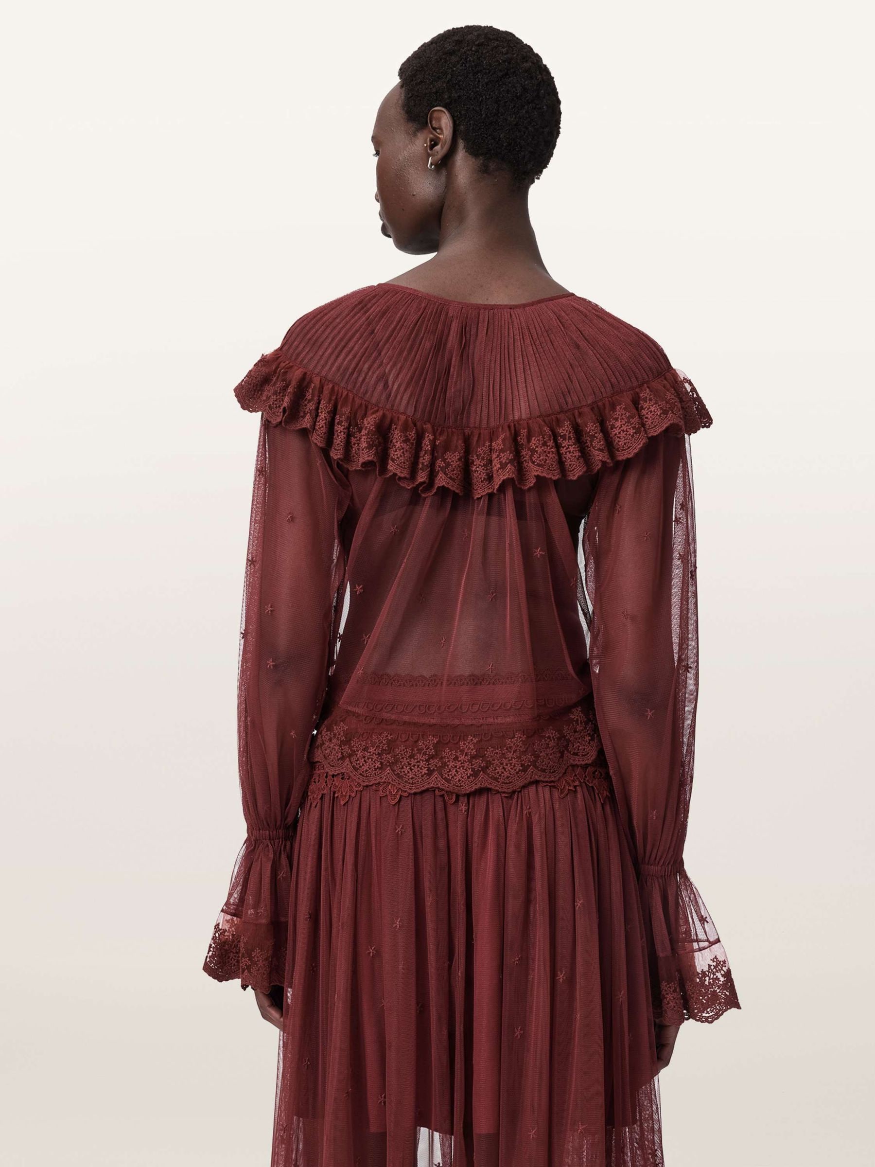 Buy AllSaints Red Trixie Lace Top from Next USA