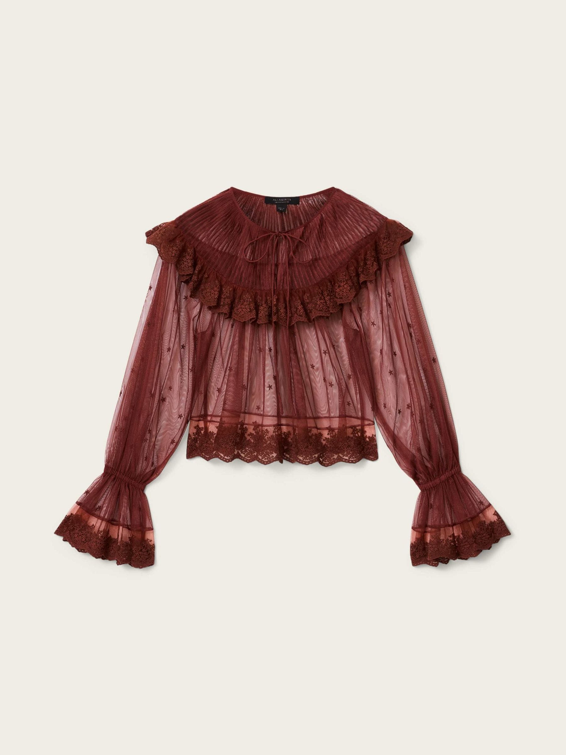 Buy AllSaints Red Trixie Lace Top from Next USA