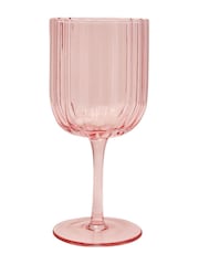 Widdop Set of 2 Pink Scalloped Wine Glasses - Image 2 of 3