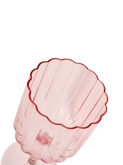 Widdop Set of 2 Pink Scalloped Wine Glasses - Image 3 of 3