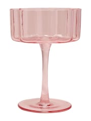 Widdop Set of 2 Pink Scalloped Martini Glass - Image 2 of 3
