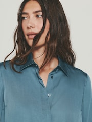 暗藍色 - N. Premium Tencel Soft Long Sleeve Shirt - 圖片 4，共 8