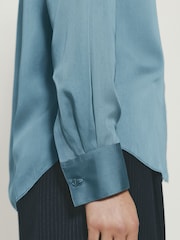 暗藍色 - N. Premium Tencel Soft Long Sleeve Shirt - 圖片 5，共 8