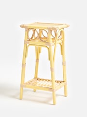 Oliver Bonas Yellow Vero Rattan Side Table - Image 2 of 4