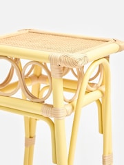 Oliver Bonas Yellow Vero Rattan Side Table - Image 3 of 4