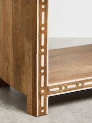Oliver Bonas Natural Riya Mango Wood Inlay Bedside Table - Image 4 of 6