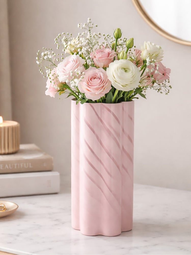 Widdop Pink Swirl Vase - Image 1 of 3