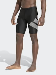 adidas Black Big Bars Swim Jammers Shorts - Image 1 of 6