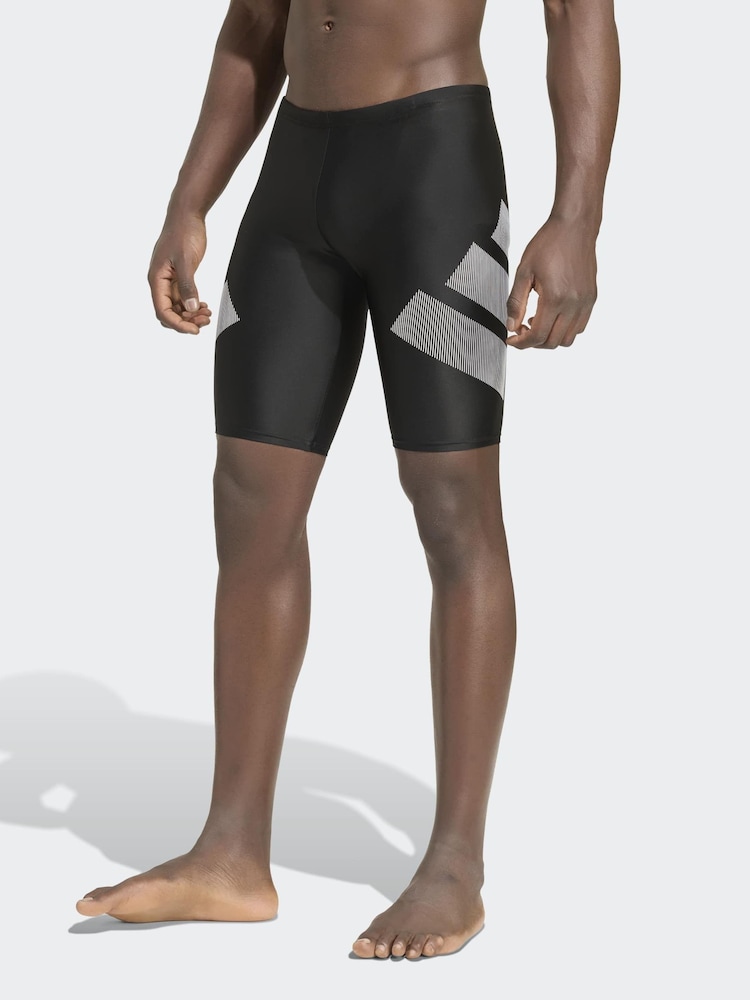 adidas Black Big Bars Swim Jammers Shorts - Image 1 of 6