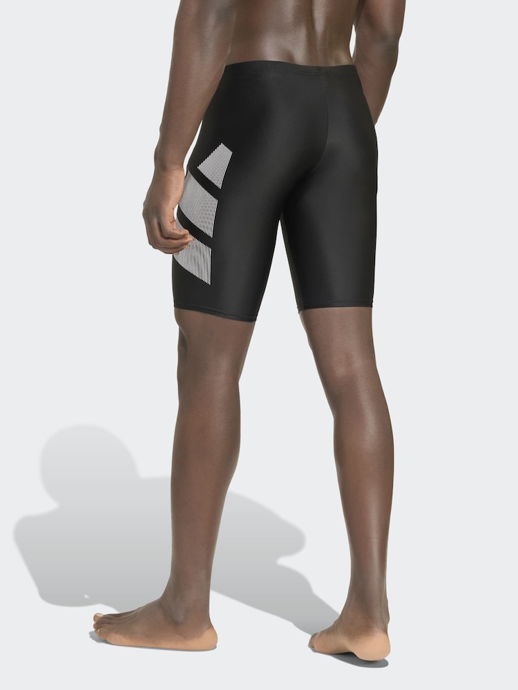 adidas Black Big Bars Swim Jammers Shorts - Image 2 of 6