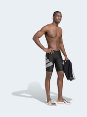 adidas Black Big Bars Swim Jammers Shorts - Image 3 of 6