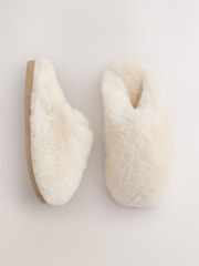 White Premium Shearling Mule Slippers - Image 1 of 5