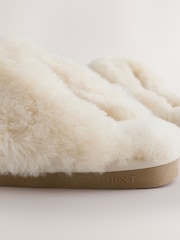 White Premium Shearling Mule Slippers - Image 4 of 5