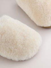 White Premium Shearling Mule Slippers - Image 5 of 5