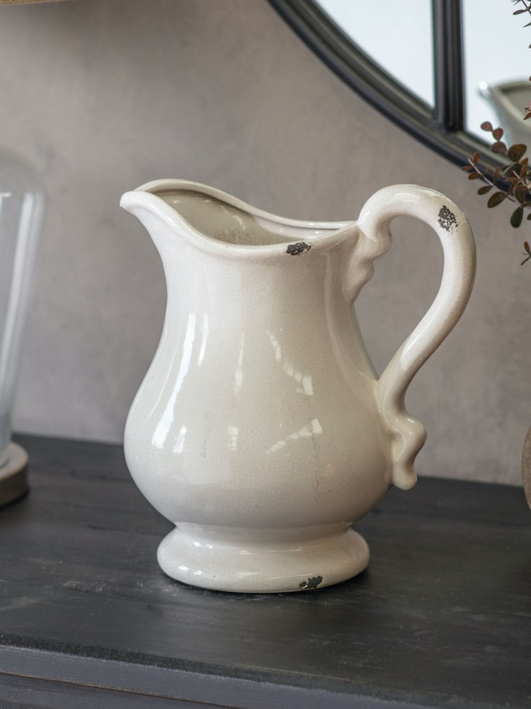 One.World White Stanford Small Ceramic Jug - Image 1 of 2 One.World White Stanford Small Ceramic Jug - Image 1 of 2