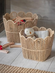 One.World Set of 2 Natural Brookham Fluted Baskets - Image 1 of 2