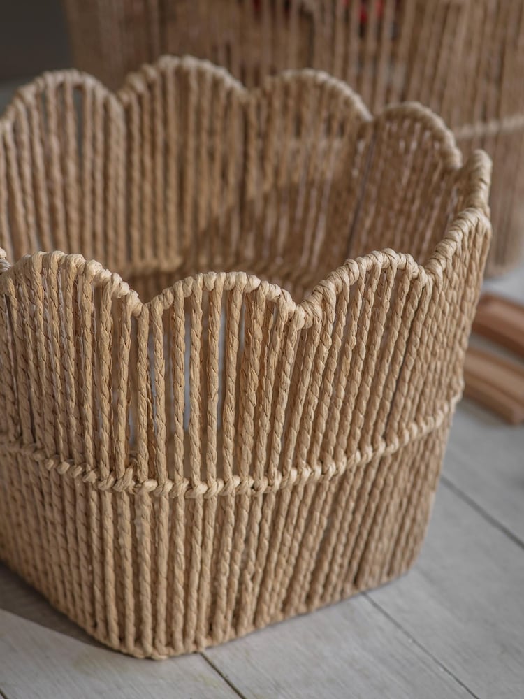One.World Set of 2 Natural Brookham Fluted Baskets - Image 2 of 2 One.World Set of 2 Natural Brookham Fluted Baskets - Image 2 of 2