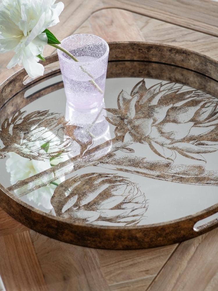 One.World Bronze Waltham Round Mirrored Artichoke Tray - Image 1 of 2 One.World Bronze Waltham Round Mirrored Artichoke Tray - Image 1 of 2