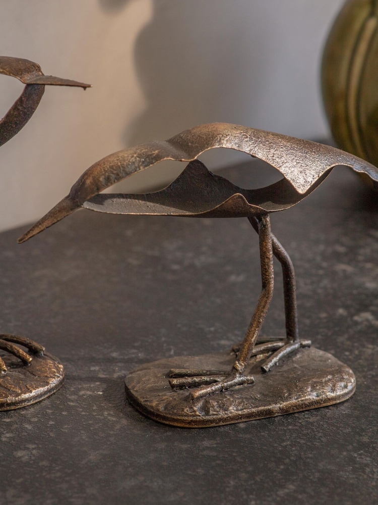 One.World Bronze Wyesham Pair of Birds Ornaments - Image 2 of 2 One.World Bronze Wyesham Pair of Birds Ornaments - Image 2 of 2