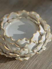 One.World Beige Fowey Blossom Candle Holder - Image 2 of 2