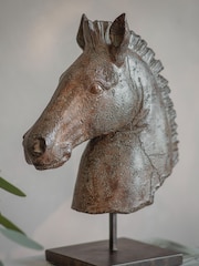 One.World Bronze Alderton Horse Head Sculpture - Image 2 of 2