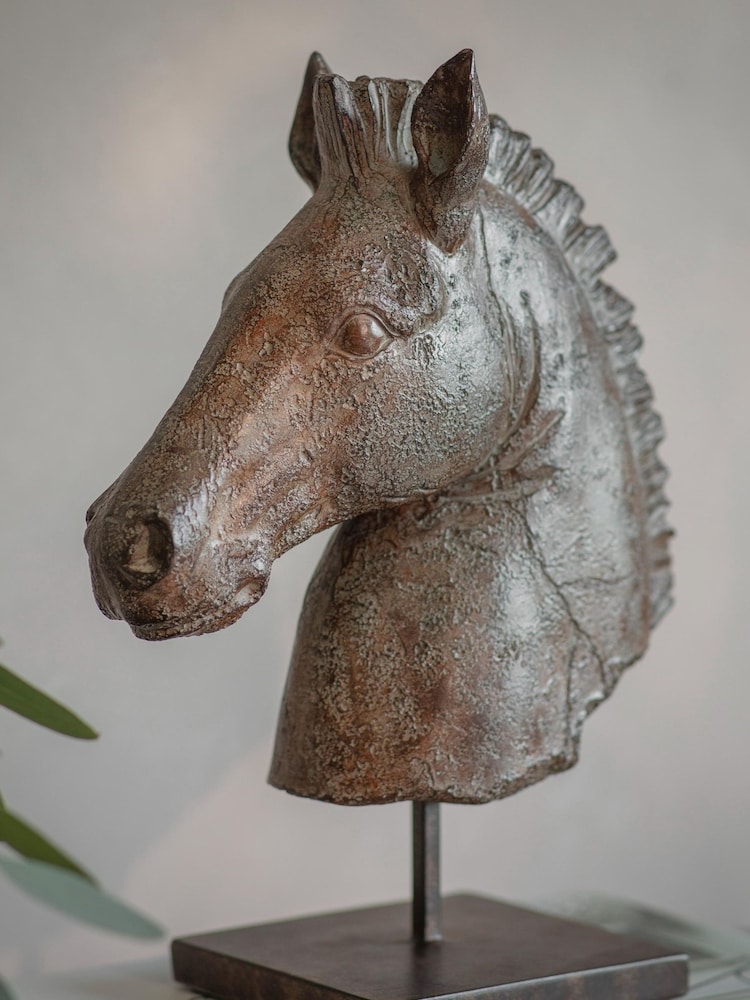 One.World Bronze Alderton Horse Head Sculpture - Image 2 of 2