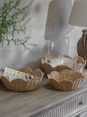 One.World Set of 3 Natural Brookham Scalloped Baskets - Image 1 of 2