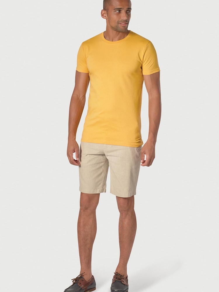 Brook Taverner Yellow Pure Cotton Jersey T-Shirt - Image 2 of 3 Brook Taverner Yellow Pure Cotton Jersey T-Shirt - Image 2 of 3