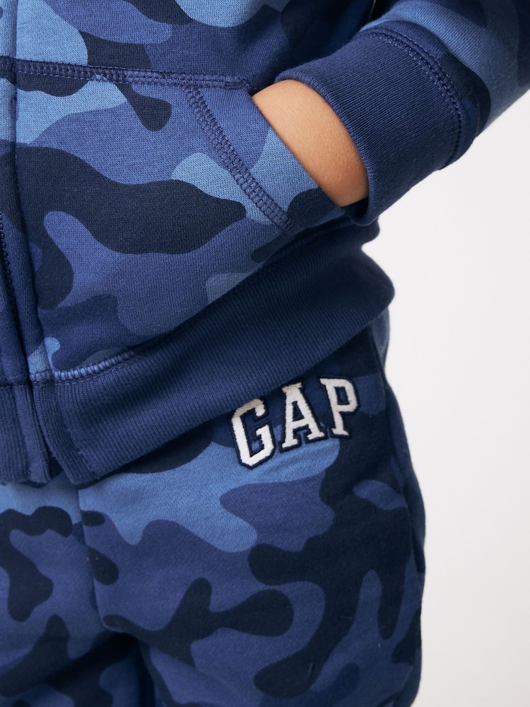 Gap Blue Camo Logo Pull On Fleece-Lined Joggers (Newborn-5yrs) - Image 4 of 5