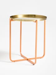 Oliver Bonas Orange and Gold Iggy Storage Side Table - Image 2 of 4