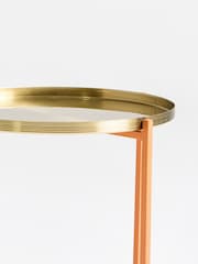 Oliver Bonas Orange and Gold Iggy Storage Side Table - Image 3 of 4