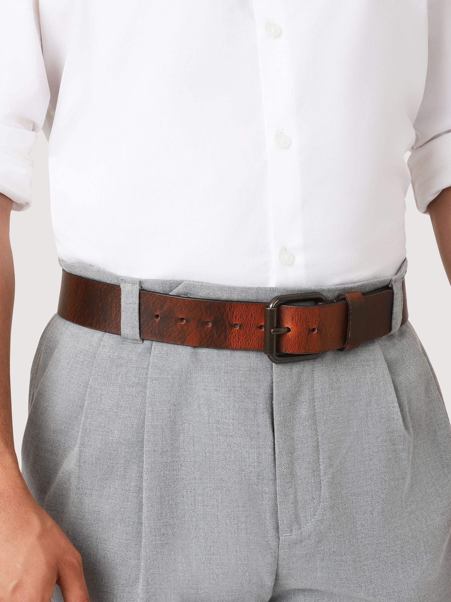 Jones Bootmaker Men's Brown Urien Leather Belt