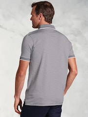 Brook Taverner Blue Fine Stripe Cotton Jersey Polo Shirt - Image 3 of 3