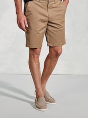 Brook Taverner Brown Stretch Cotton Chino Shorts - Image 1 of 3