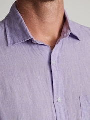 Brook Taverner Blue Pure Linen Shirt - Image 2 of 5