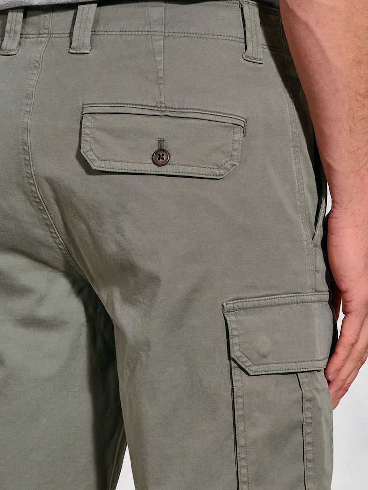Brook Taverner Green Cotton Stretch Cargo Shorts - Image 3 of 3 Brook Taverner Green Cotton Stretch Cargo Shorts - Image 3 of 3