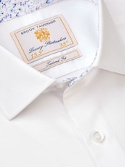 Brook Taverner White Herringbone Stretch Cotton Shirt - Image 4 of 5