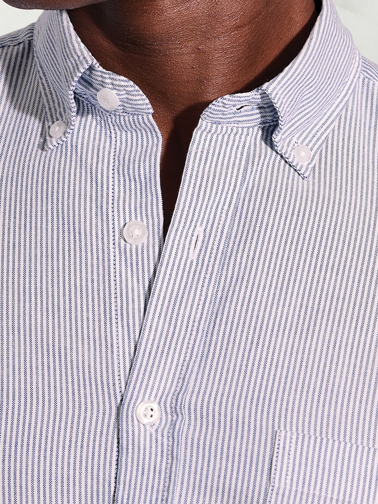 Brook Taverner Blue Oxford Cotton Shirt - Image 2 of 5 Brook Taverner Blue Oxford Cotton Shirt - Image 2 of 5