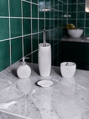 Showerdrape 4 Piece White Ripple Textured Bathroom Accessory Set - Image 1 of 5