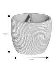 Showerdrape White Ripple Textured 2 Piece Bathroom Accessory Set - Image 4 of 5