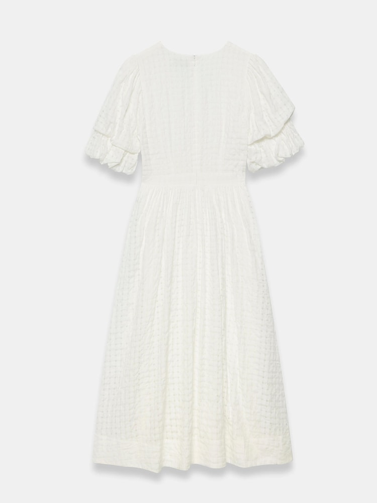 Mint Velvet White Checked Midi Dress - Image 8 of 8