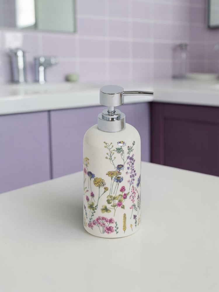Showerdrape White Meadow Wild Flowers 3 Piece Bathroom Accessory Set - Image 2 of 6
