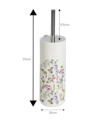 Showerdrape White Meadow Wild Flowers Floral Toilet Brush - Image 2 of 3