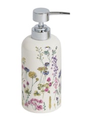 Showerdrape White Meadow Wild Flowers Floral Liquid Soap Dispenser - Image 3 of 3