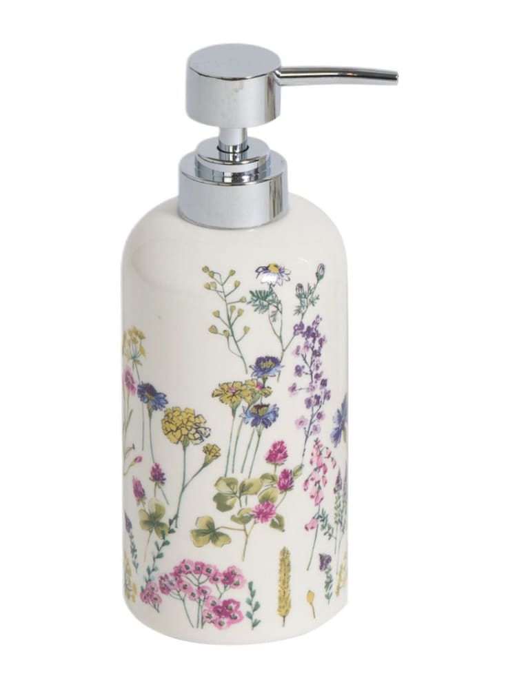 Showerdrape White Meadow Wild Flowers Floral Liquid Soap Dispenser - Image 3 of 3 Showerdrape White Meadow Wild Flowers Floral Liquid Soap Dispenser - Image 3 of 3