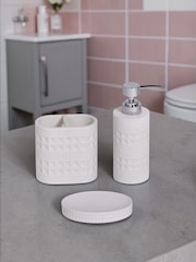 Showerdrape White Maison Shimmer 3 Piece Bathroom Accessory Set - Image 1 of 6
