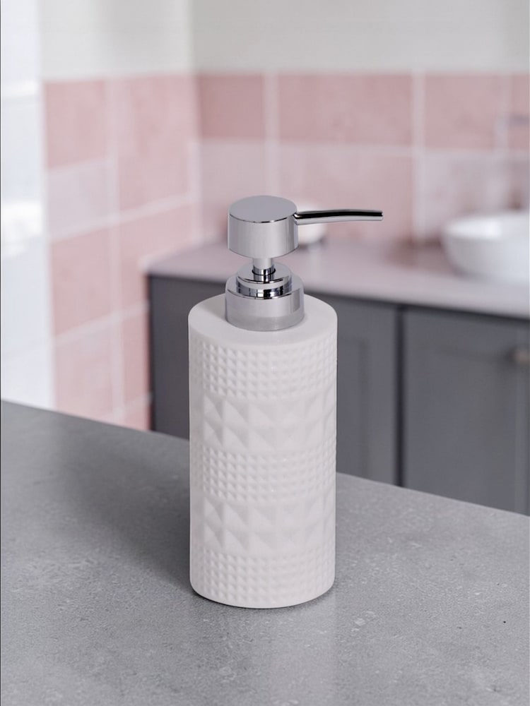 Showerdrape White Maison Shimmer 3 Piece Bathroom Accessory Set - Image 2 of 6 Showerdrape White Maison Shimmer 3 Piece Bathroom Accessory Set - Image 2 of 6