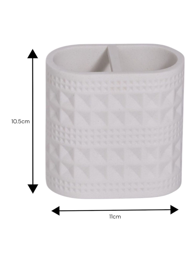 Showerdrape White Maison Shimmer 3 Piece Bathroom Accessory Set - Image 6 of 6 Showerdrape White Maison Shimmer 3 Piece Bathroom Accessory Set - Image 6 of 6