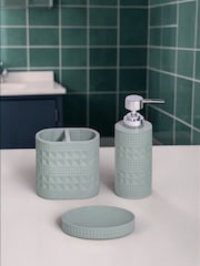 Showerdrape Sage Green Maison Shimmer 3 Piece Bathroom Accessory Set - Image 1 of 6