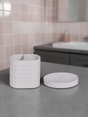Showerdrape White Maison Shimmer 2 Piece Bathroom Accessory Set - Image 1 of 5